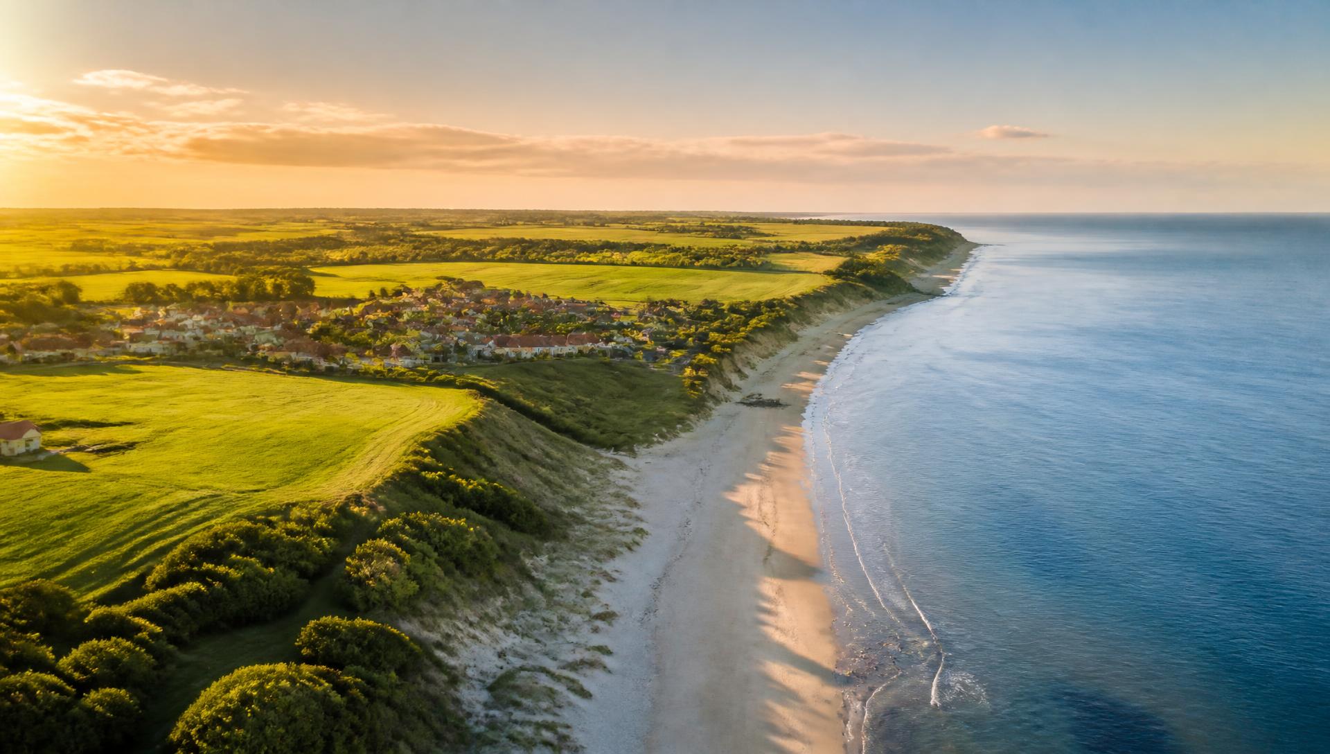 Golden-hour coastline of the Danish-German border region